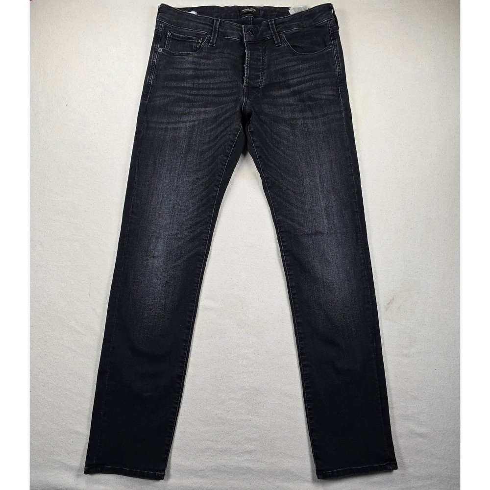 Jack & Jones Glenn Slim Fit Jeans Mens 32x32 Black Faded Denim 12162450